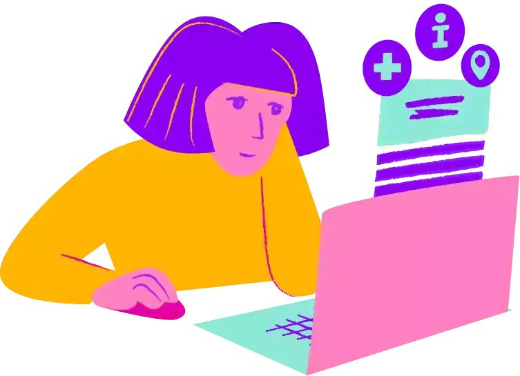 Mujer buscando información de aborto
